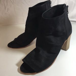 Free people open toe booties black soft leather 40